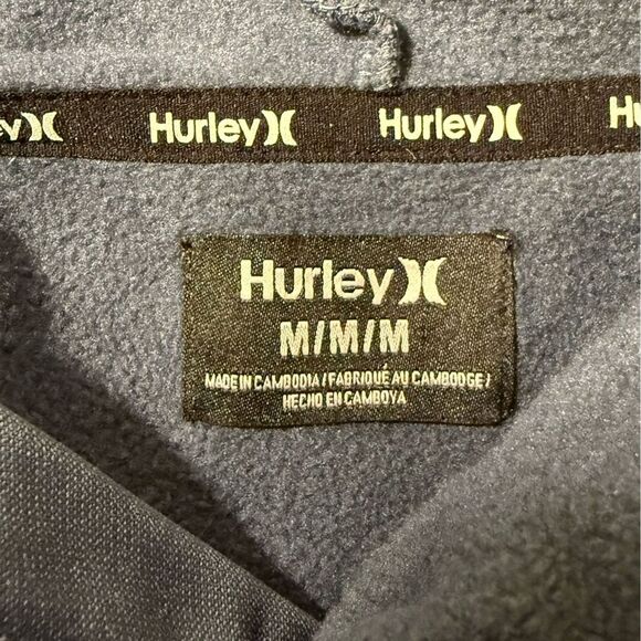 Hurley size M Men's Blue/ Grey Hoodie classic style kangaroo pockets - Picture 5 of 6